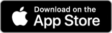 Apple App Store download button displayed as a black rectangular badge with the Apple logo and clear instructional text for accessing the store.