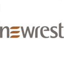 The Newrest logo showing the word newrest in gray lowercase lettering, with the first letter containing three stacked brown curved bars forming a stylized design element on a white background.
